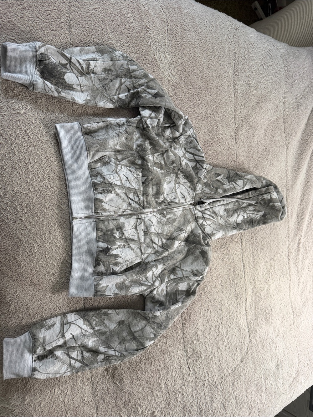 Women’s Refuge Grey Camouflage Fleece Zip Hoodie